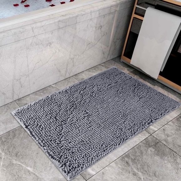 Chenille Dk. Grey Bath Mat 24 x 36 in By Catalina Home - Picture 1 of 7